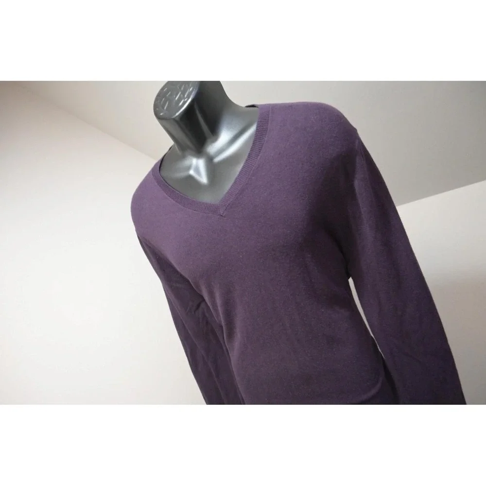 Banana Republic Luxury Blend V Neck‎ Sweater Dark Purple Mens Sz Large